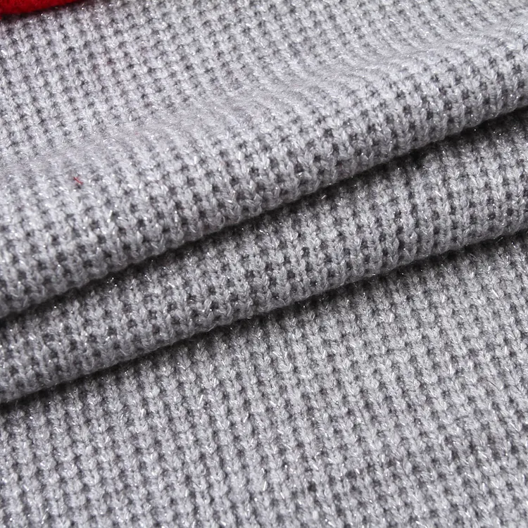 Hot selling ribbed knitted polyester fabric cashmere for women clothing