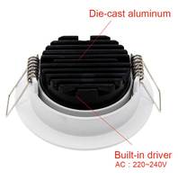 Downlight encastré LED COB CCT commutable, ultra-mince, sans scintillement, dimmable, IP20, angle de faisceau 60°, garantie 5 ans, bouton en aluminium, SAA