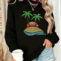 Transfert thermique personnalisé avec strass pour T-shirts, design estival pour les vacances