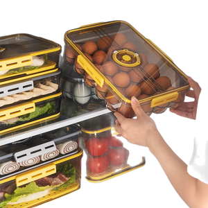 Egg Crisper Kitchen Egg holder Tray Storage Container Plastic Egg Container Case Refrigerator Fresh Storage Boxs Organizer
