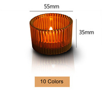 Style chaud Mini verre chauffe-plat bougie conteneur coloré en vrac acheter pour les mariages saint valentin prix compétitif avec supports