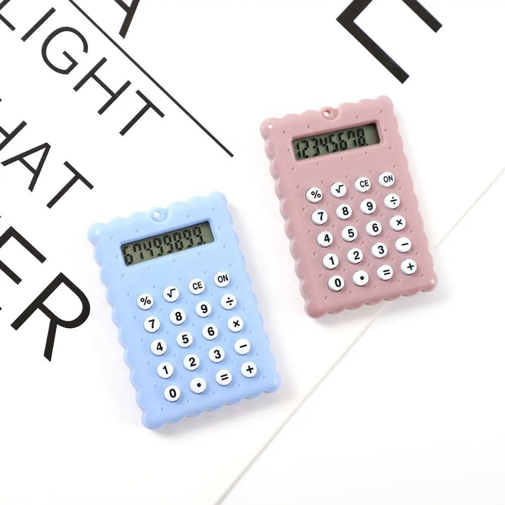 Wholesale Cheap Student Use Cute Cartoon Cookie Candy Color Portable Pocket Children's Mini Calculator Keychain