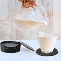 Sous-verre en cuir PU de qualité supérieure avec logo personnalisé, imperméable, résistant aux hautes températures jusqu'à 100 degrés, pour hôtel, restaurant, table