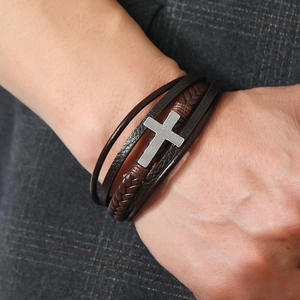 Pulsera de piel trenzada hecha a mano para hombre, brazalete con mensaje inspirador, regalo de cumpleaños - Product Image 6