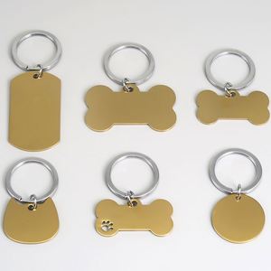 Porte-clés personnalisé en acier inoxydable vierge avec logo, anti-perte, pour identification d'animal de compagnie, médaille pour chien en acier inoxydable, pendentif métallique gravé au laser avec logo - Product Image 1