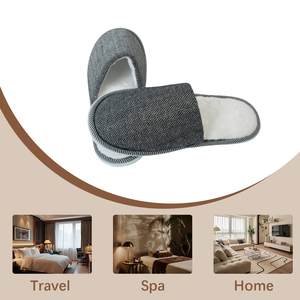 Chinelos Descartáveis de Linho Cinza de Luxo para Hotel com Logotipo Personalizado Antiderrapantes Embalados Individualmente Atacado - Product Image 5