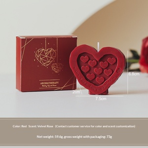 Vela Aromática en Forma de Corazón, Vela de Cera de Soya sin Humo, Regalo Creativo para el Día de San Valentín, Caja de Recuerdo - Product Image 3