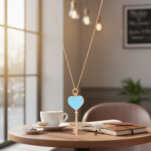 Trendy Heart <b>Key</b> Design Plain Shape Pendant Turkish Handcrafted Wholesale 925 Sterling Silver Jewelry - Product Image 3