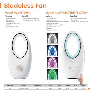 Ventilador sin Aspas con Forma de Huevo, Luz LED, Pantalla Digital, Control Remoto, Ventilador Eléctrico para Hogar y Oficina - Product Image 3