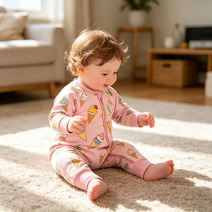 Babylovey Exclusief Patroonontwerp Print Baby 2-weg Rits Romper Babykleding Slaapkleertjes Bamboe Pyjama's Karakter Groothandel - Product Image 2