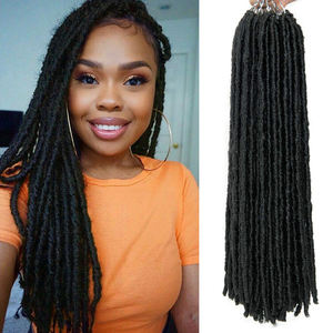 <span class=keywords><strong>Dreadlocks</strong></span> Tresses <span class=keywords><strong>Synthétiques</strong></span> pour Femmes Noires Dreadlock Extensions de Cheveux en Crochet Droites Style Faux Locs Teinté Noir - Product Image 1