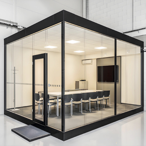 Tùy chỉnh kích thước toàn cảnh Frameless kính phân vùng tường nhà cung cấp cho văn phòng và khách sạn, 10mm-<span class=keywords><strong>12mm</strong></span> Tempered Kính thiết kế tối giản - Product Image 4