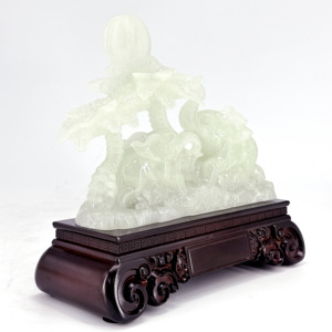 Coppia di ornamenti di <span class=keywords><strong>elefante</strong></span> di giada incisi per soggiorno armadio per vino decorazione per sala d'ingresso - Product Image 4