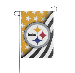 Bandera de Jardín Personalizada de los Pittsburgh <span class=keywords><strong>Steelers</strong></span> con Diseño de la Bandera Americana, Impresa por Ambos Lados en Poliéster - Product Image 1