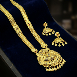 Juego de Joyería de Moda con Collares Largos de Latón con Relleno de Oro de 14K, 18K, 24K y Piedras AD, Diseño Tradicional, Venta al por Mayor - Product Image 1