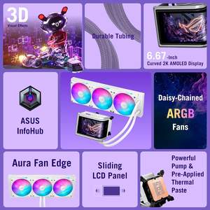 Ventilador Rog RyuO IV 360 ARGB Blanco Curvo de 6.67 Pulgadas con Pantalla AMOLED, Rodamiento Fluido y Disipador de Calor de Cobre y Aluminio para Refrigeración (Venta al Por Mayor) - Product Image 2