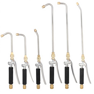 Nettoyeur haute pression avec tige d'extension en acier inoxydable et laiton, argent/noir/or, pour le lavage <span class=keywords><strong>de</strong></span> voitures et le <span class=keywords><strong>nettoyage</strong></span> <span class=keywords><strong>de</strong></span> climatiseurs domestiques - Product Image 1