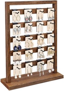 Customized Wooden Jewelry Tower with 20 Hooks and Wooden Earring Storage Rack <b>for</b> Displaying and Storage of Earrings - Product Image 3