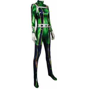 Traje verde para mujer, traje Zentai para adultos, disfraz de Halloween, traje de cuerpo completo con cinturón y correas - Product Image 3