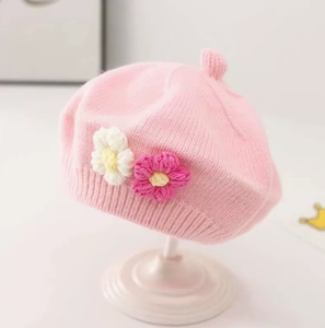 Béret en <span class=keywords><strong>tricot</strong></span> pour bébé, automne et hiver, joli chapeau de peintre pour petite fille, chapeau en laine pour enfants, tendance - Product Image 4