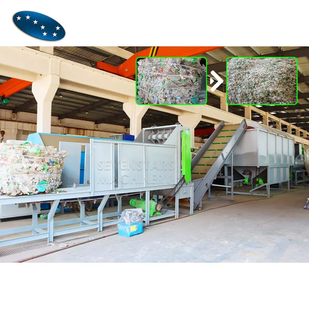 High Quality Waste PET plastic bottle flakes washing line waset PET Bottle recycling machine plant