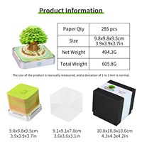 Bloc-notes calendrier panoramique 3D en chêne avec lumière LED, couverture en acrylique, boîte cadeau, décoration de bureau à vue complète, artisanat en papier
