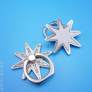 Custom Metal Starfish Phone Holder Zinc Alloy Bright Nickel Desk Mount Ring <b>Stand</b> - Product Image 3
