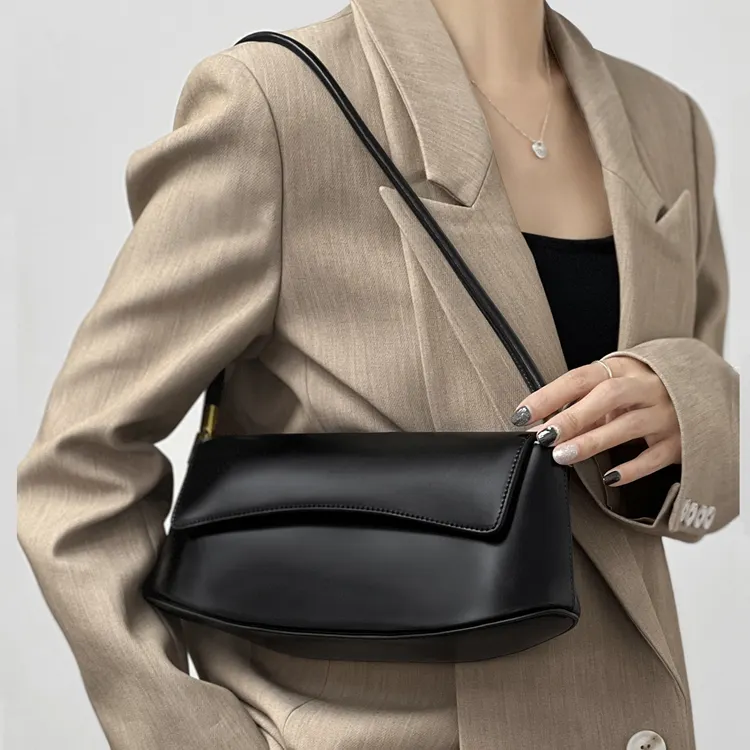 2022 wholesale elegant fashion style single shoulder bag high quality classic genuine leather handbags for women