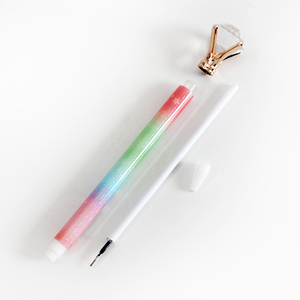 Stylos à encre gel de luxe bleus effet pluie de météores arc-en-ciel dégradé, brillants et scintillants, 0,5 mm, en plastique écologique - Product Image 4