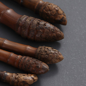 Cepillo para Tetera de Raíz de Bambú Carbonizado Hecho a Mano, Accesorio para Ceremonia del Té, Forma Cilíndrica, Calidad de Primera Clase, No Suelta Fibra - Product Image 3