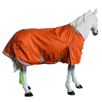 China 1200d UK Size Orange Ripstop Stable Horse Alfombra Invierno contra la lluvia y el viento con cuello desmontable