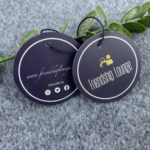 परिधान के लिए लक्जरी कस्टम लोगो कपड़े स्विंग टैग प्रिंटिंग कोटेड पेपर राउंड हैंग टैग - Product Image 2