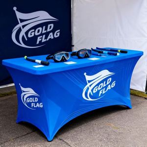 Traditional Style <b>Portable</b> <b>Table</b> Cover Stretch Fabric Digital Printing for Folding <b>Tables</b> Any Color for Meetings Conferences - Product Image 3