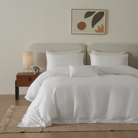 Parure de draps d'hôtel en coton tissé de qualité supérieure, motif uni, toutes saisons, tailles personnalisables (US/UK/AU), 60 fils au pouce carré