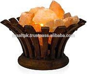 Cesta de flores de palisandro de sal del Himalaya Novedad única Lámpara de sal Idea de regalo - Product Image 3