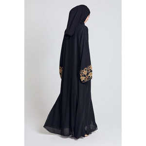 <span class=keywords><strong>Abaya</strong></span> ouverte de luxe <span class=keywords><strong>chic</strong></span> français pour les femmes musulmanes robe de prière en mousseline ornée d'or Nida matériel XS <span class=keywords><strong>Kimono</strong></span> <span class=keywords><strong>Abaya</strong></span> robe Dubaï - Product Image 4