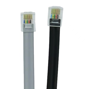 Câble téléphonique plat en cuivre pur à 6 cœurs Connexion RJ11 6P6C Tête de cristal Câbles de communication à six cœurs multibrins - Product Image 1
