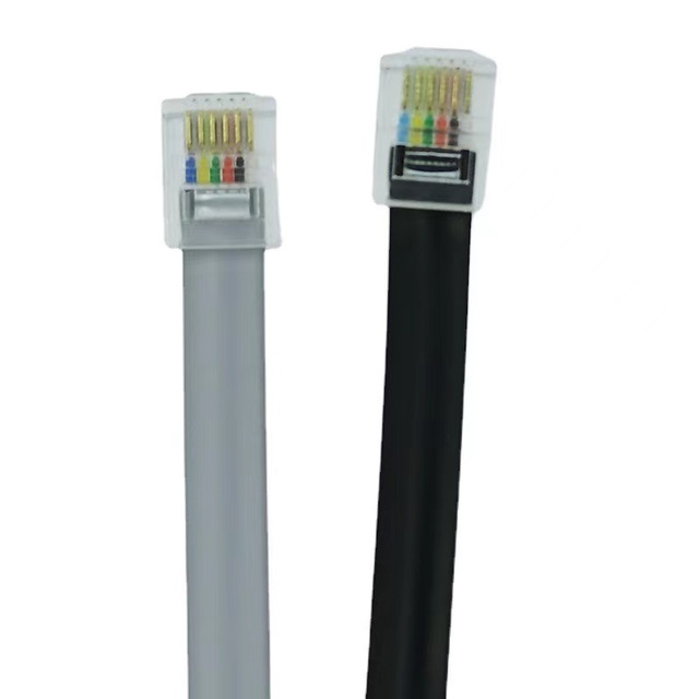 Pure Copper 6-Core Flat Telephone Cable RJ11 6P6C Connection Crystal Head Multi-strand Six-Core Cable Communication Cables