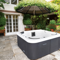 Sunrans 5 places 20 jets Bain à remous en acrylique avec douche intégrée et cabine de douche, Offres du jour