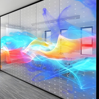 Écran intelligent LED pliable à haute transparence et pleine couleur avec SDK pour la publicité sur les murs en verre intérieurs, léger