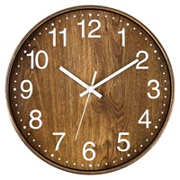 Jam Dinding Kayu Gaya Vintage Cokelat Tua, Jam Dinding Senyap dan Indah, Jam Elektronik Multifungsi