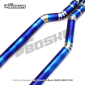 Sistema de Escape Catback de Ajuste Directo para Mercedes-Benz GLS63 AMG W166/X166 5.5T 2015-2019, Silenciador Catback con Válvulas, Ligero, en Azul Titanio - Product Image 4