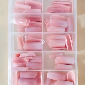 120 <span class=keywords><strong>faux</strong></span> <span class=keywords><strong>ongles</strong></span> carrés longs et brillants, effet ombré, 3D <span class=keywords><strong>rose</strong></span> et <span class=keywords><strong>blanc</strong></span>, <span class=keywords><strong>dégradé</strong></span> français, à presser, couverture complète en gel - Product Image 4