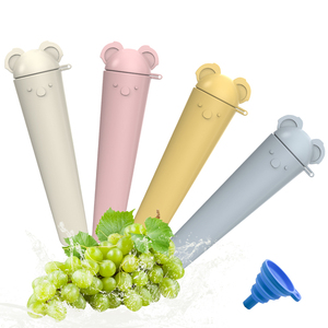 BPA miễn phí thực phẩm cấp Silicone <span class=keywords><strong>Ice</strong></span> Lolly <span class=keywords><strong>Ice</strong></span> Cream Khuôn không dính dễ thương <span class=keywords><strong>Ice</strong></span> <span class=keywords><strong>Cube</strong></span> khay Kid cầm tay Popsicle khuôn với nắp - Product Image 1