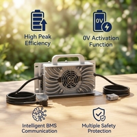 Chargeur de batterie Li-ion LNLEE 29,4V 20A 7S pour trottinette électrique et robot, charge rapide intelligente avec affichage, portable