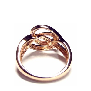Fine Jewelry Manufacturer Popular Design <b>Two</b> Tones 18k Solid Rose Gold Real Diamond Jewel Twisted Wedding Band <b>Rings</b> for Women - Product Image 2
