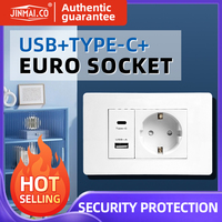 Charge rapide USB 2.1/3.1A Type C EU Espagne Pays-Bas Prises murales 118 Type PC Panneau Prises Plug Source Usine pour la maison Hôtel