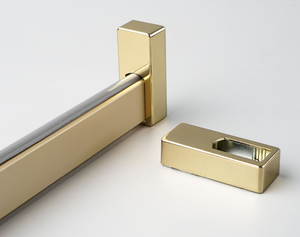 Tringle de placard personnalisée avec supports d'extrémité en aluminium, structure renforcée, rail de penderie métallique avec support assorti - Product Image 2