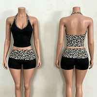Ensemble de vêtements pour femmes en coton doux à imprimé guépard et zèbre de haute qualité, chemises et shorts, logo personnalisé, vêtements de détente d'été, ensemble 2 pièces pour femmes, ensemble de détente