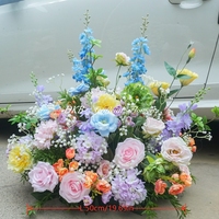 Arreglo Floral Artificial Multicolor de Estilo Fresco para Mesa de Boda, Decoración de Entrada de Escenario